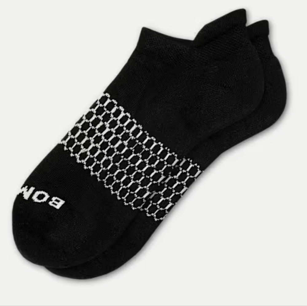 Bombas Black and White Patterned Athletic Socks Sz XL